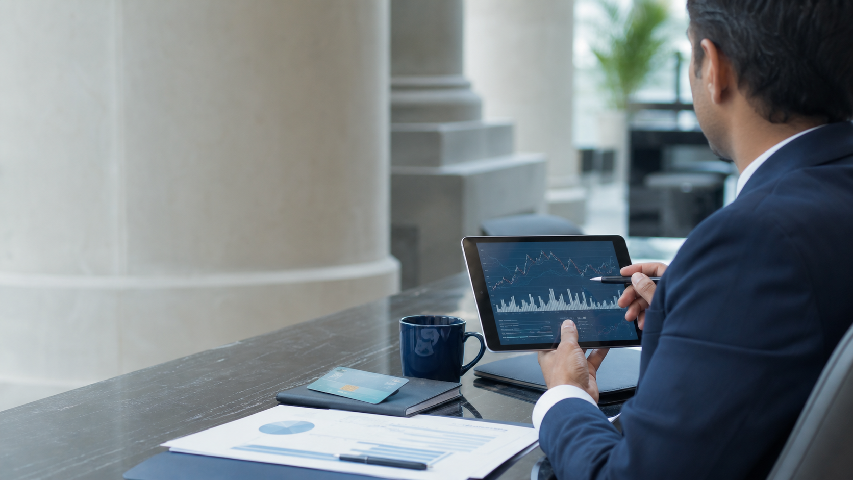 Illustration of banking and financial charts